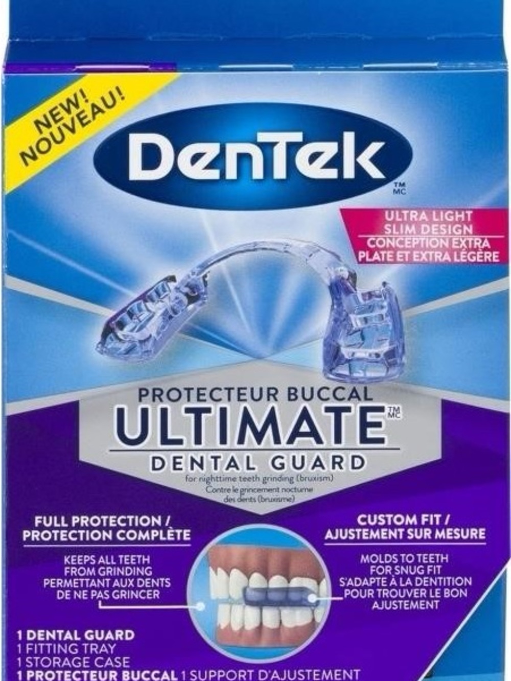 Ultimate Dental Guard Nighttime Teeth Grinding Mouth Guard - Clear/Light Purple